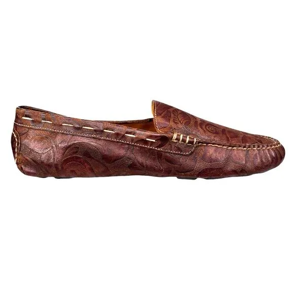 Martin Dingman Men's Brown Leather Penny Driving Loafer Size US 9.5