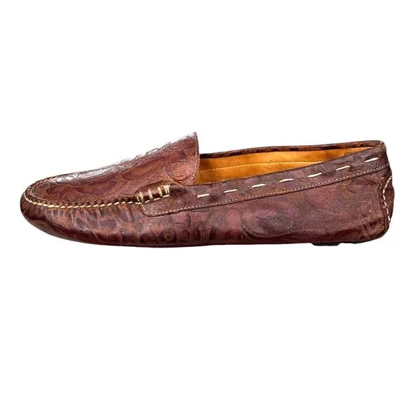 Martin Dingman Men's Brown Leather Penny Driving Loafer Size US 9.5