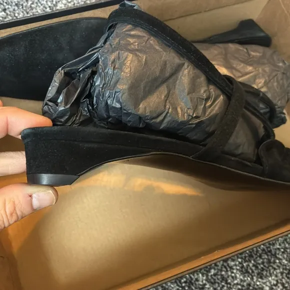Massimo Dutti NWT slingback leather suede ballet flats