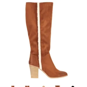 MELROSE AVE VEGAN SUEDE LEATHER IN TAN COLOR WITH SHEARLING WOMEN'S SIZE 10