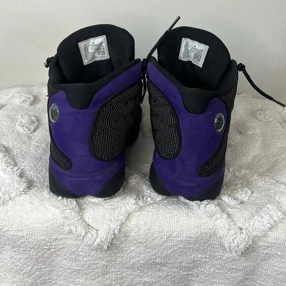 Men's Air Jordan 13 Retro Black and Purple Sneakers size 12
