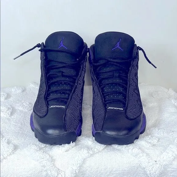 Men's Air Jordan 13 Retro Black and Purple Sneakers size 12