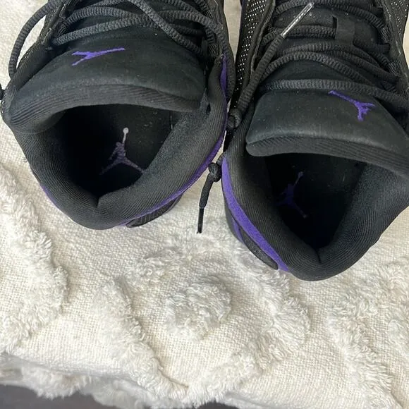 Men's Air Jordan 13 Retro Black and Purple Sneakers size 12
