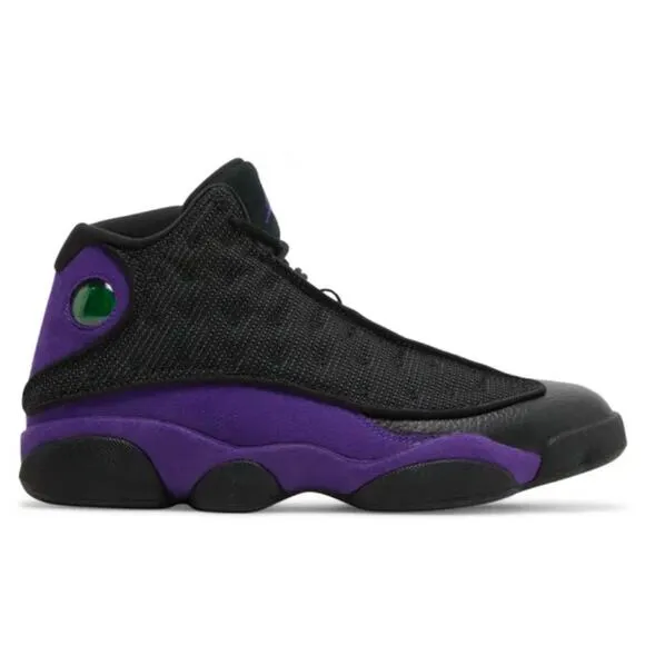 Men's Air Jordan 13 Retro Black and Purple Sneakers size 12