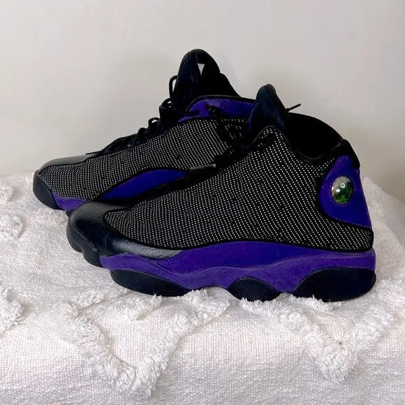 Men's Air Jordan 13 Retro Black and Purple Sneakers size 12