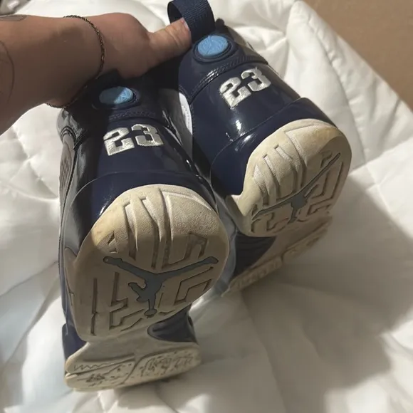 Men’s Air JordanAir Jordan 9 Retro 'UNC' White and Navy Size 11.5