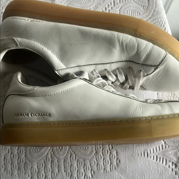 Men’s Armani Exchange White Sneakers.