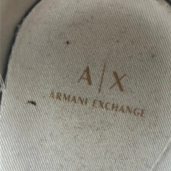 Men’s Armani Exchange White Sneakers.
