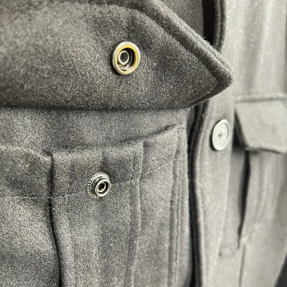 Men's Black Peacoat Wool Jacket Winter Coat Military Car Stussy Hoodie Overcoat