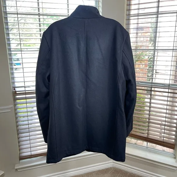 Men's Black Peacoat Wool Jacket Winter Coat Military Car Stussy Hoodie Overcoat