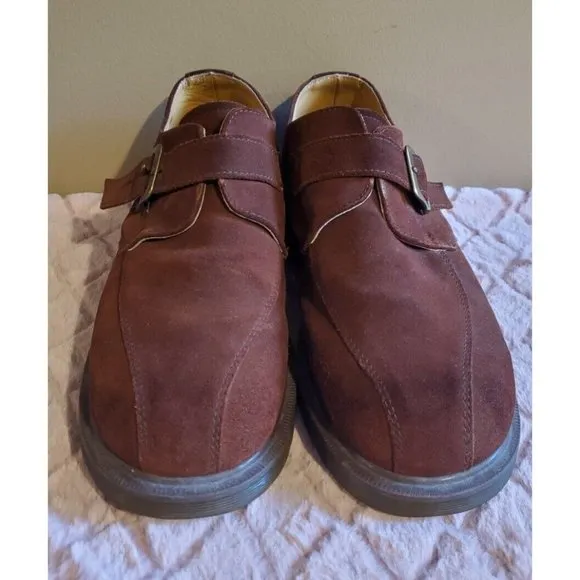 Men's Doc Marten's Brown Leather Buckle Slip Ons Sz 9, 8360, RS 340