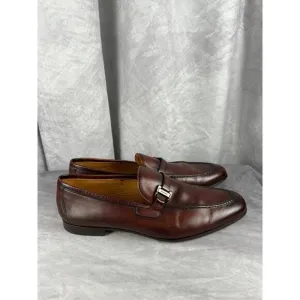Men's Magnanni Brown Leather Loafers Size 11.5