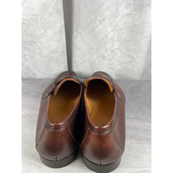 Men's Magnanni Brown Leather Loafers Size 11.5