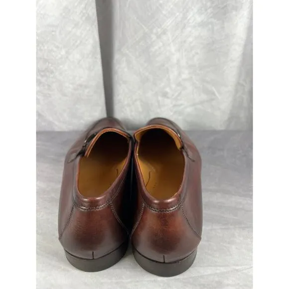 Men's Magnanni Brown Leather Loafers Size 11.5