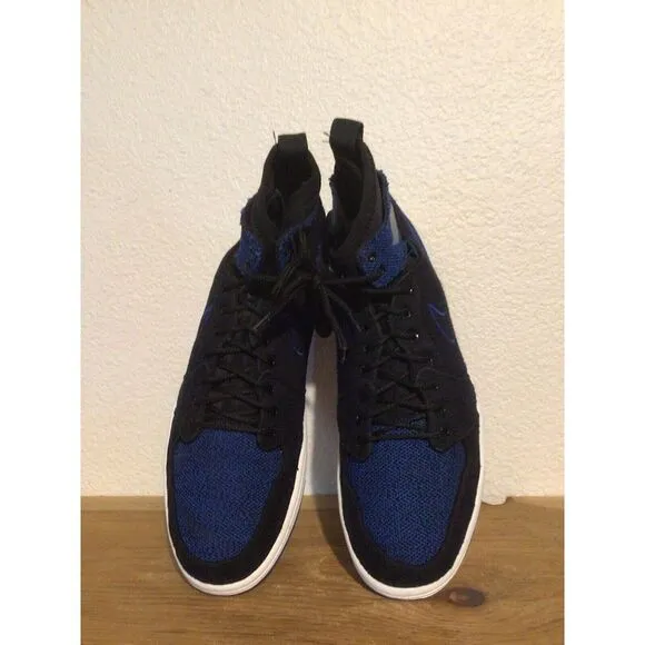 Men's NIKE AIR JORDAN RETRO 1 HIGH Royal Blue FLYKNIT Sz 11 Sneakers 844700-007‎