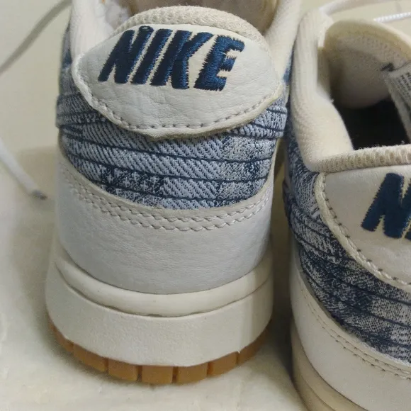 Mens Nike Dunk Low Americana Washed Denim White Blue FN6881-100 Sneakers Sz 10.5