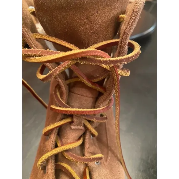 Mens Polo Ralph Lauren lace up shoe/Boots Size 7.5 Brown Suede Shearling