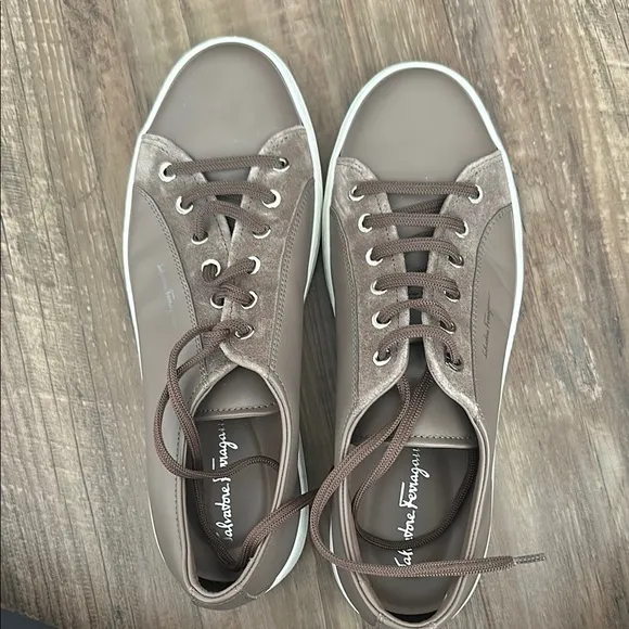 Men’s Salvatore Ferragamo Brown Sneakers Casual Style