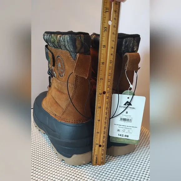 Mens Shoes Ozark Trail Snow Boots Mossy Oak Genuine Suede