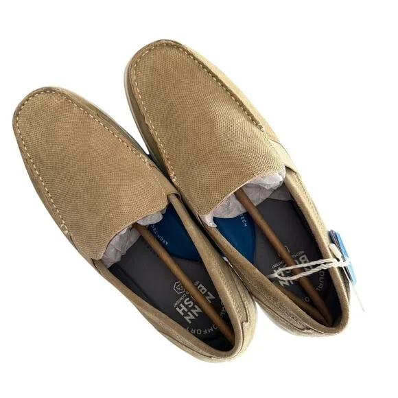 Men's / Unisex Nunn Bush Luca Suede Moc Toe Venetian Loafers Stone/Tan Size 9