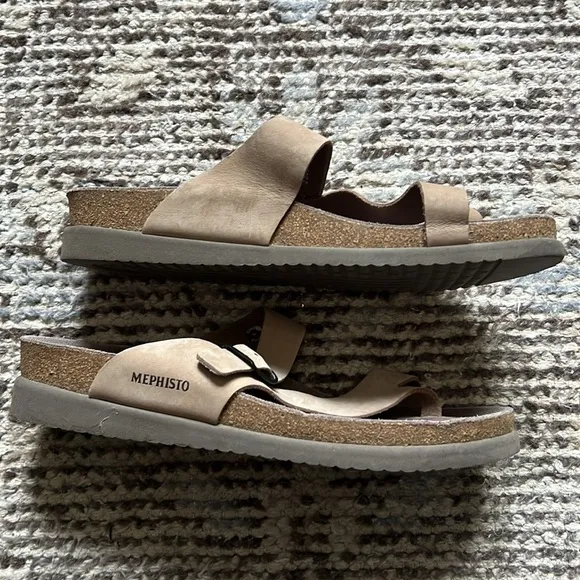 Mephisto Helen Sandals Beige Leather Sz 40 US 9.5 - 10 EUC