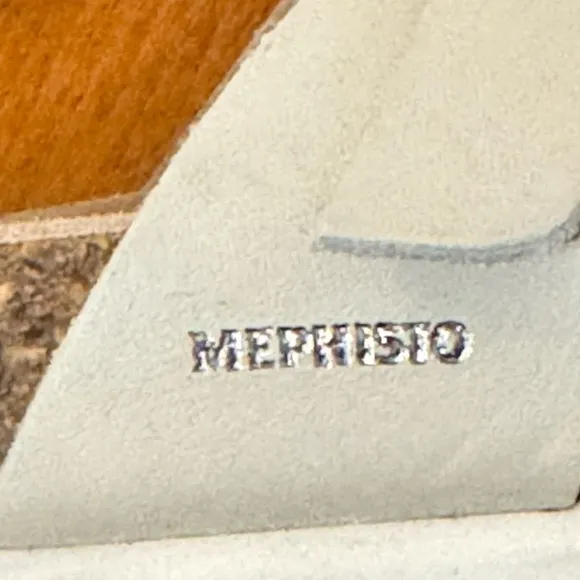 MEPHISTO Leather Sandals Huleda US Size 11 (EU 41) Gray Cork Footbed Shoe EUC