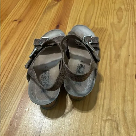 Mephisto Lissandra Animal Print Women's Sandal Leather Size 39 US 9