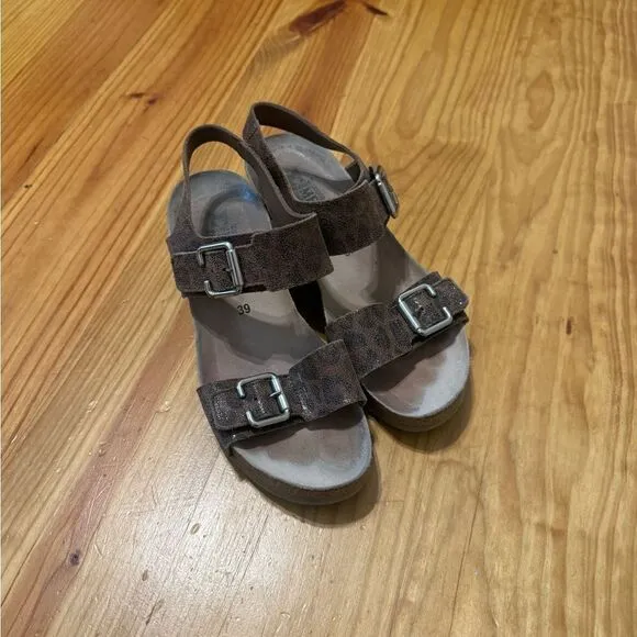 Mephisto Lissandra Animal Print Women's Sandal Leather Size 39 US 9