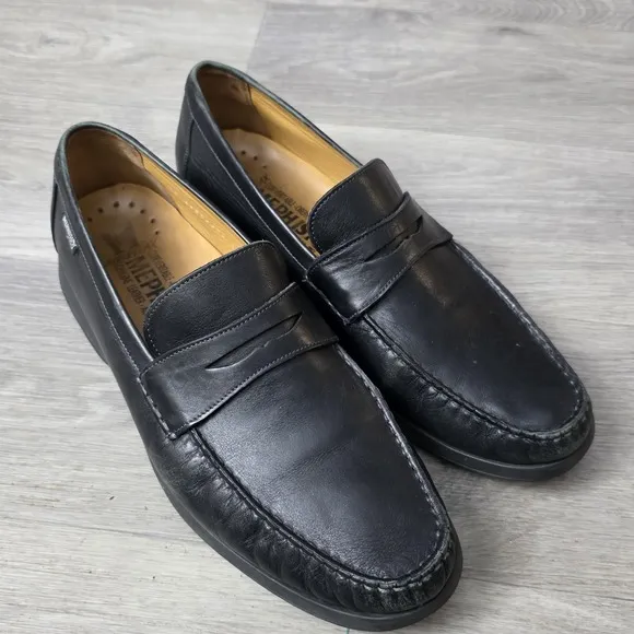 Mephisto Spinnaker Black Leather Penny Loafer Air-Relax Shoes Men's Sz 10.5 US