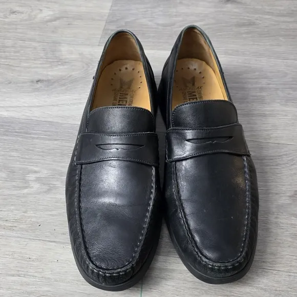 Mephisto Spinnaker Black Leather Penny Loafer Air-Relax Shoes Men's Sz 10.5 US
