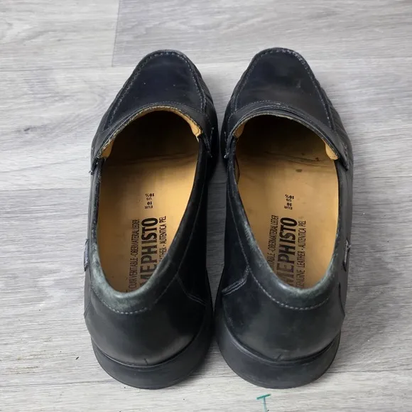 Mephisto Spinnaker Black Leather Penny Loafer Air-Relax Shoes Men's Sz 10.5 US