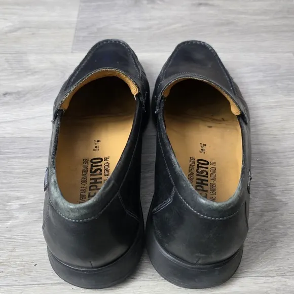 Mephisto Spinnaker Black Leather Penny Loafer Air-Relax Shoes Men's Sz 10.5 US