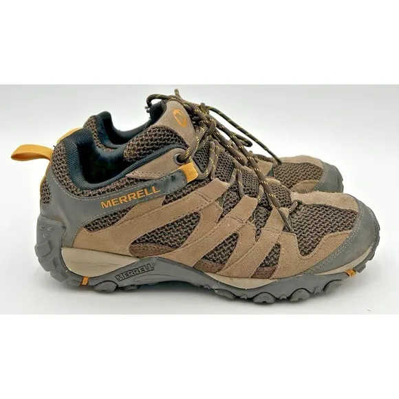 Merrell Alverstone Trail Hiking Boots Mens Size 8 Outdoor Shoes J48531 Granola
