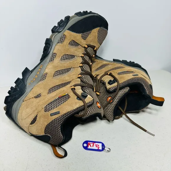 Merrell Earth Brown Hiking Boots Men’s size 12 Tan &amp; Black