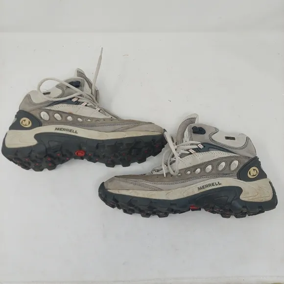 Merrell Grey Brown Pulse Mid Top Gore Tex Hiking Boots Gorpcore Outdoor Size 10