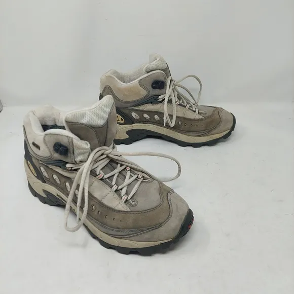 Merrell Grey Brown Pulse Mid Top Gore Tex Hiking Boots Gorpcore Outdoor Size 10