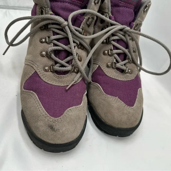 Merrell Mesa Gray &amp; Purple Leather Hiking Boots Size 9