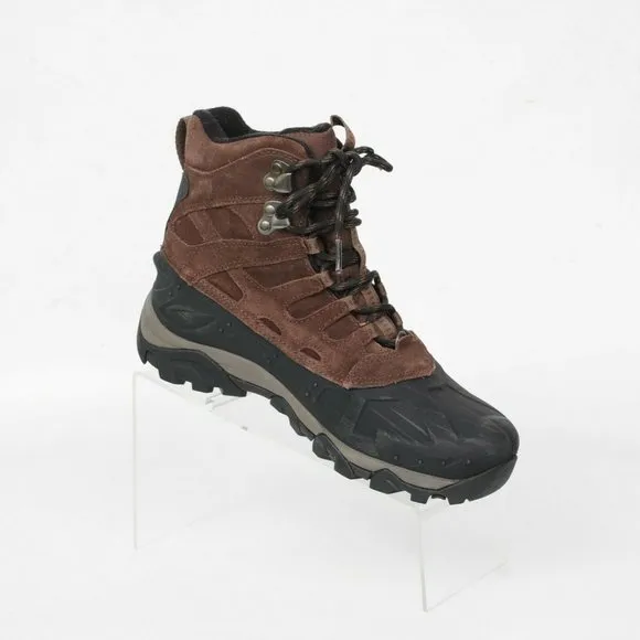 Merrell Moab Polar Espresso Select Dry Warm Ice Grip Hiking Snow Boots Mens 7