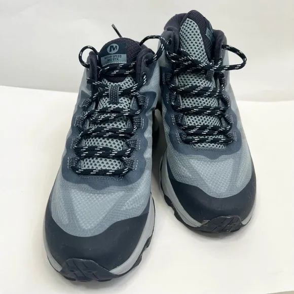 Merrell Moab Speed Gtx Gore TEX Grey Blue High Ankle Hiking Boots Size US 9