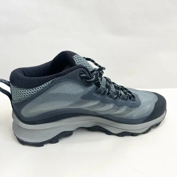 Merrell Moab Speed Gtx Gore TEX Grey Blue High Ankle Hiking Boots Size US 9