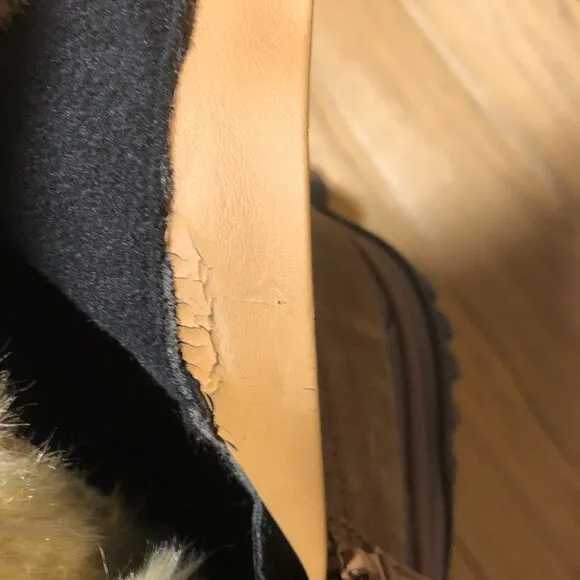 Merrell women winter leather snow boots, faux fur lining, side zip 8