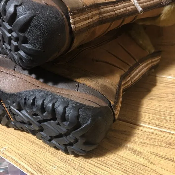 Merrell women winter leather snow boots, faux fur lining, side zip 8