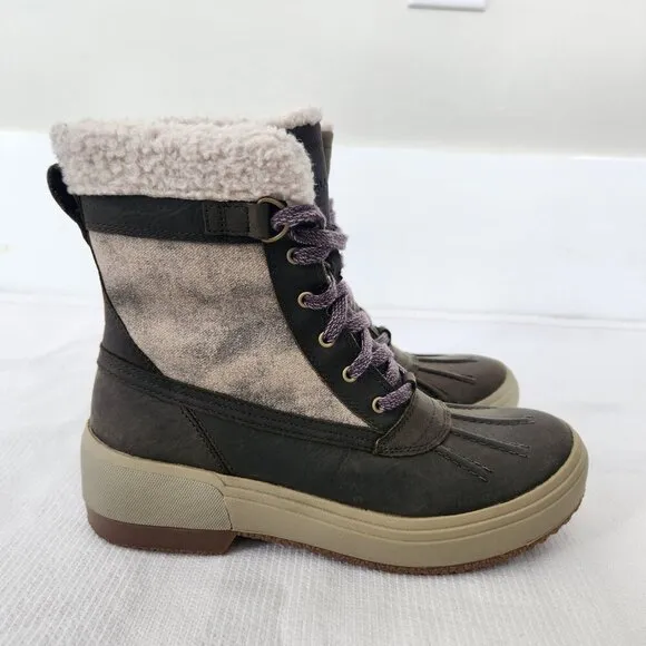 Merrell Womens Size 7. 5 Haven Polar Waterproof Mid Lace Winter Boots Olive Gray