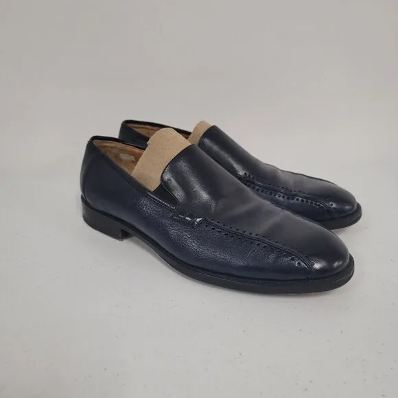 Mezlan Mens Slip On Loafers Size 11 Navy Spain Leather Career Modern Designer