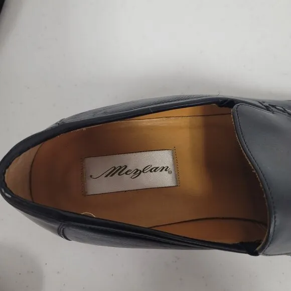 Mezlan Mens Slip On Loafers Size 11 Navy Spain Leather Career Modern Designer