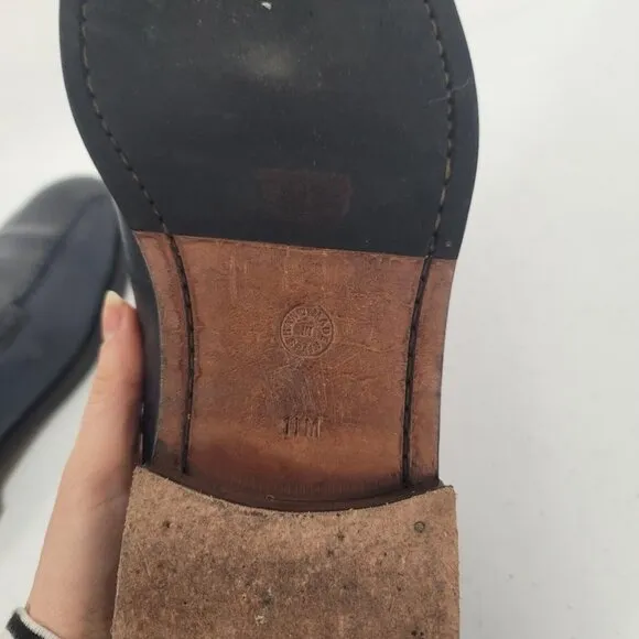 Mezlan Mens Slip On Loafers Size 11 Navy Spain Leather Career Modern Designer