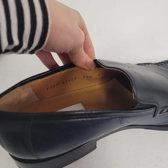 Mezlan Mens Slip On Loafers Size 11 Navy Spain Leather Career Modern Designer