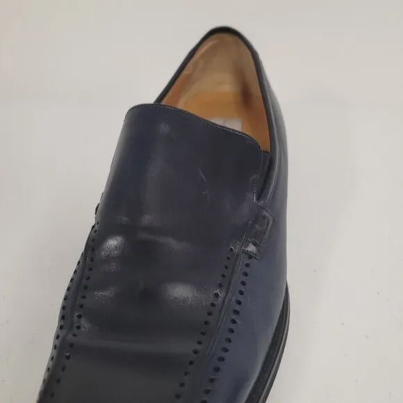 Mezlan Mens Slip On Loafers Size 11 Navy Spain Leather Career Modern Designer
