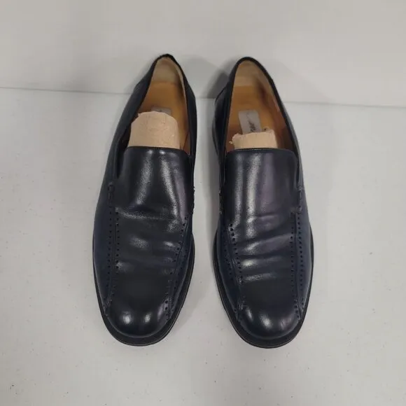 Mezlan Mens Slip On Loafers Size 11 Navy Spain Leather Career Modern Designer