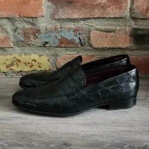 Mezlan Narni Men's Genuine Crocodile Leather Slip On Loafers Black Size 10M